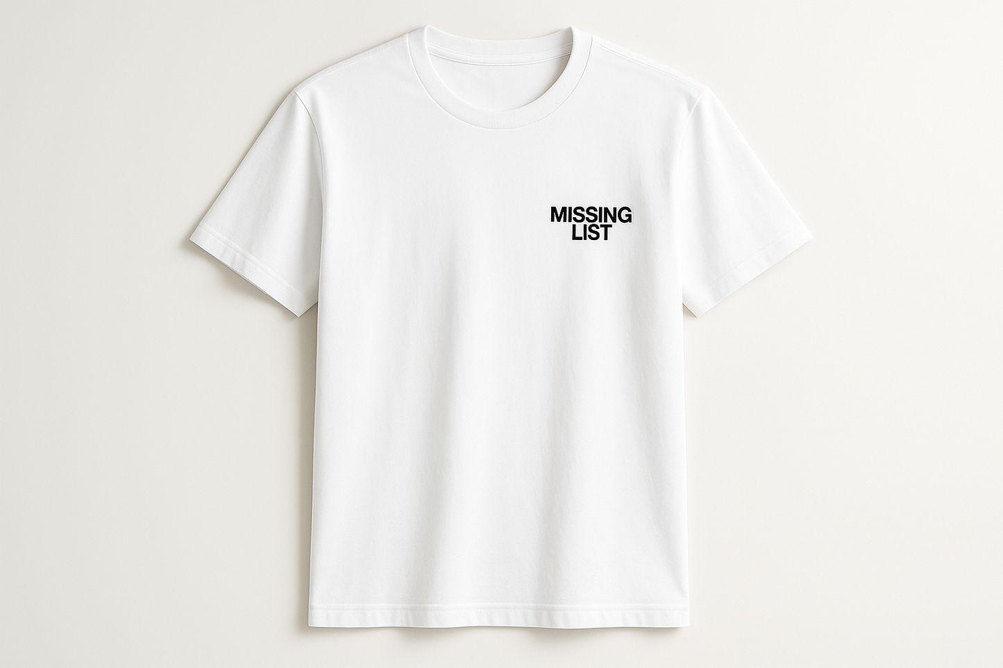 Missing List Black - Classic T - Minimal Design