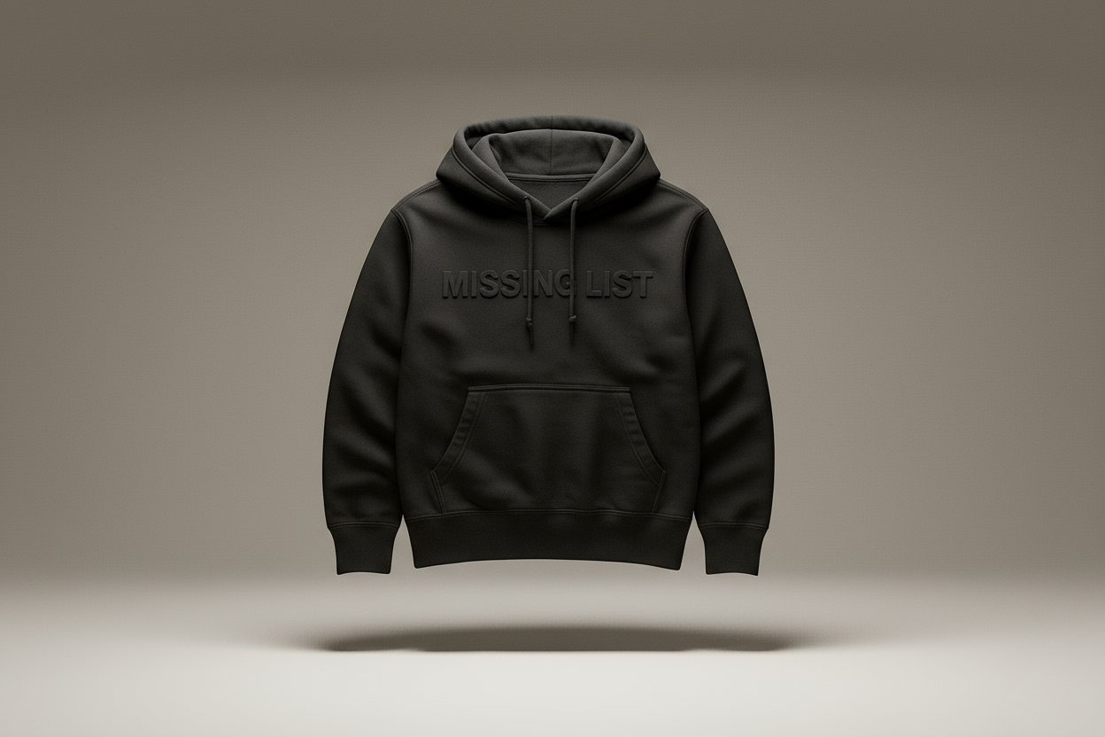Black Prestige Hoodie 3D Render