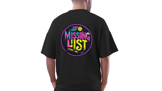 Missing List – UV Reactive Rave Oversized Tee Limited Edition | 90s Rave Series