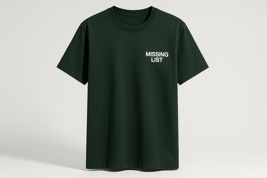 Missing List White - Classic T - Minimal Design