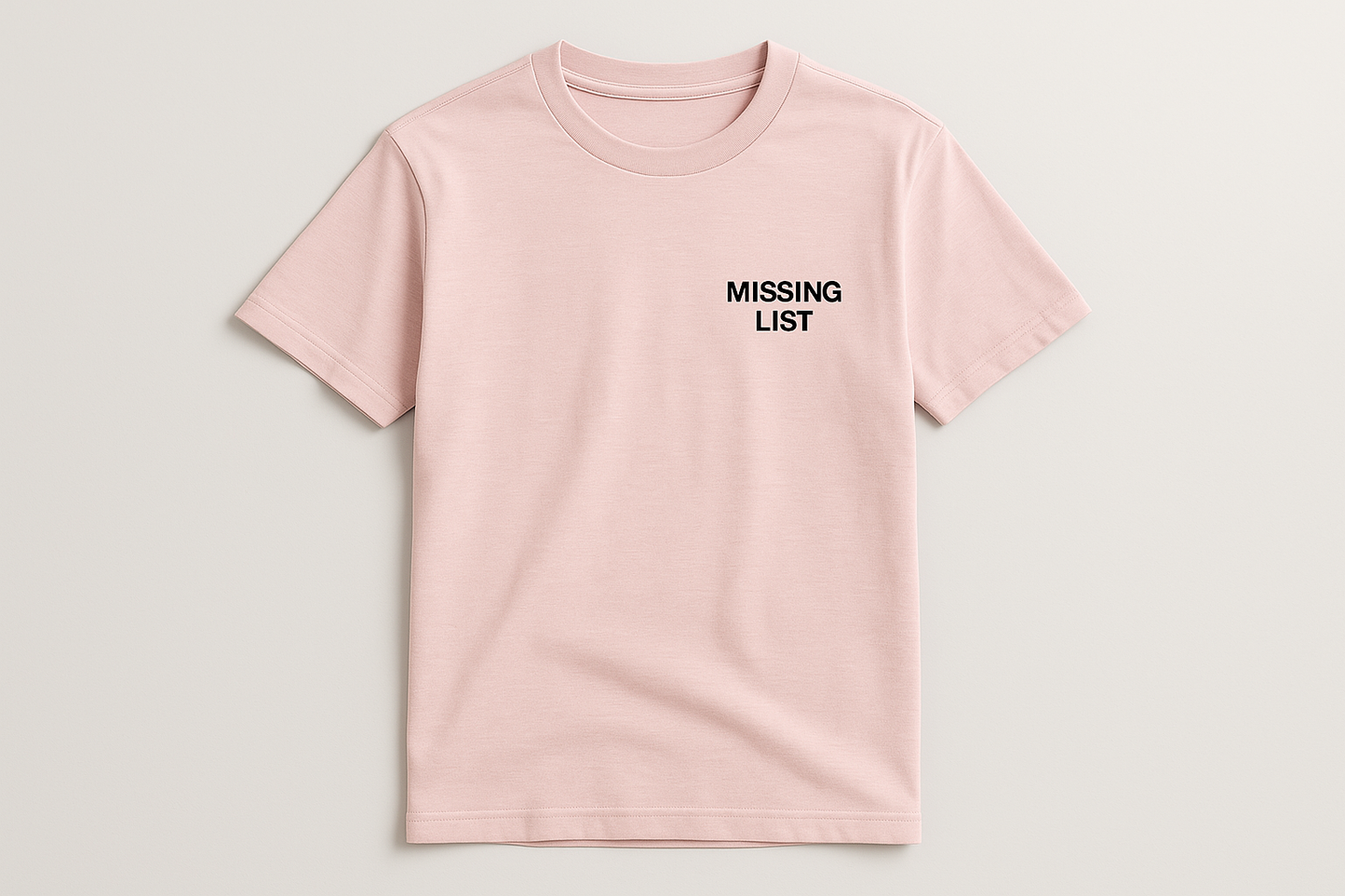 Missing List Black - Classic T - Minimal Design