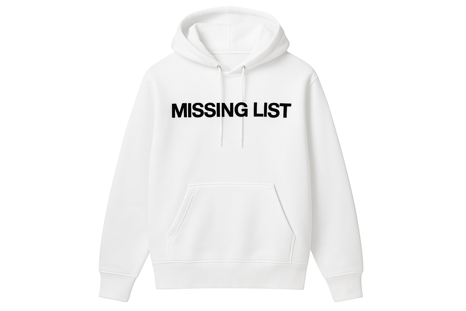 White Missing List Hoodie