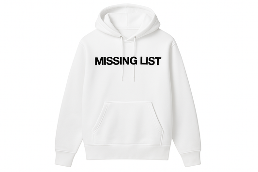 White Missing List Hoodie